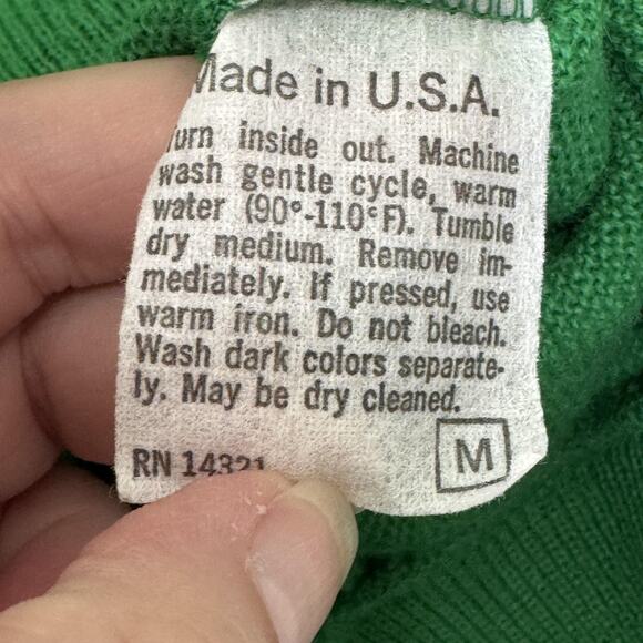 Vintage Jack Nicklaus Sweater Mens Medium Button Cardigan Golf Bear USA 80s - Picture 11 of 11